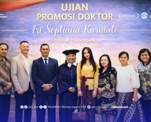 Alumni PBI UAD Raih Doktor, Rilis Buku TBLT untuk Pembelajaran Bahasa Inggris di Bidang Seni